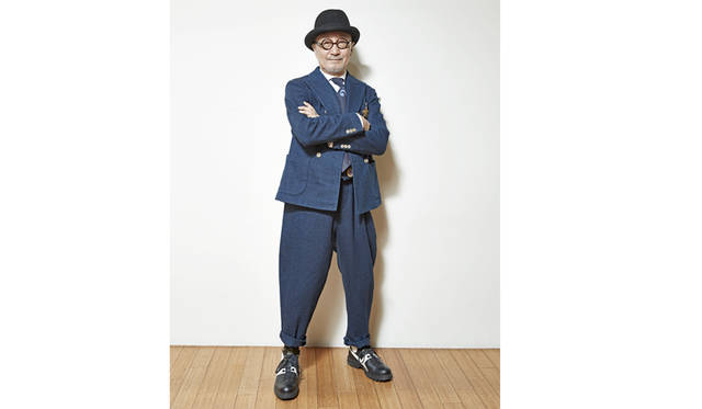 Takeo Kikuchi wears a showpiece from this spring's collection