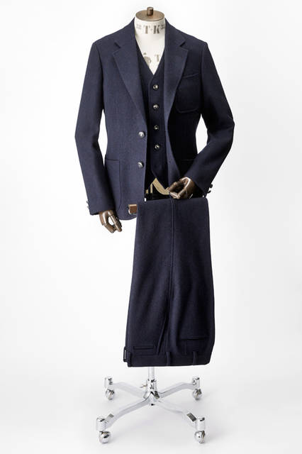 "The Stylist Japan × TAKEO KIKUCHI" Three-piece Suit: Jacket ¥72,360, Vest ¥36,720, Pants ¥31,320