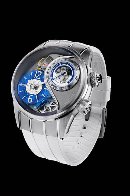 <strong>Genny 03 Limited Edition</strong><br />Case: Grade 5 Titanium<br />Diameter: 47.5mm<br />Thickness: 17.5mm (23.5mm with speedometer open)<br />Movement: Automatic (Cal.BRE03.001)<br />Functions: Speed display (displays wind speed hitting the watch, 5-65 knots)<br />Strap: Rubber<br />Water Resistance: 30m (watch case at all times; speedometer section only when closed)<br />Limited Edition: 55 pieces<br />Estimated Price: ¥9,720,000<br />*Limited models are available only in the knot measurement version.<br />