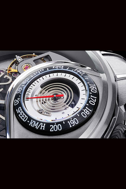 <strong>Genny 03</strong><br />Case: Grade 5 Titanium<br />Diameter: 47.5mm<br />Thickness: 17.5mm (23.5mm with speedometer open)<br />Movement: Automatic (Cal.BRE03.001)<br />Functions: Speed display (displays wind speed hitting the watch)<br />Strap: Rubber<br />Water Resistance: 30m (watch case at all times; speedometer section only when closed)<br />Estimated Price: ¥9,720,000<br />*Available in km/h and mph measurement versions.<br />