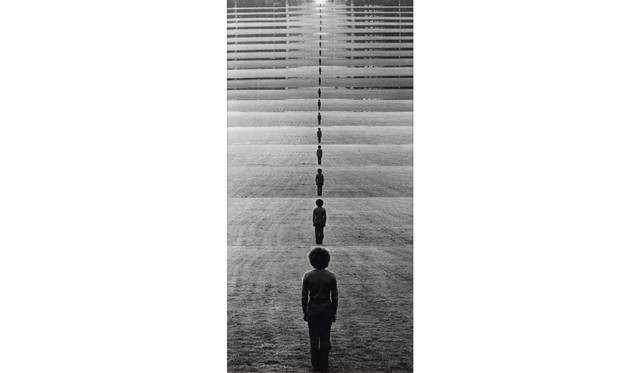 Klaus Rinke, "Instantaneous Movement," 1972 / 251 x 130 cm / Gelatin silver print © Klaus Rinke / Deutsche Bank Collection