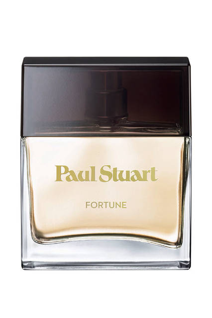 <strong>Paul Stuart</strong><br />An Eau de Parfum Fortune with a spicy woody floral scent that harmonizes masculine gentleness and strength. ¥5,400. Available from October 16 (Fri).