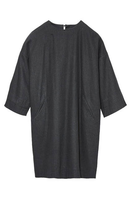 <strong>pas de calais</strong><br />"JAPAN SENSES with NATURE by pas de calais" Isetan Shinjuku Limited Item: Mayosei Yarn-Dyed Plain Weave Dress ¥73,440