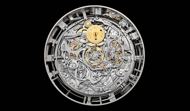 <strong>Reference 57260</strong><br />ケース｜18Kホワイトゴールド<br />直径｜98mm<br />厚さ｜50.55mm<br />ムーブメント｜手巻き（Cal.3750）<br />振動数｜1万8000振動／時<br />パワーリザーブ｜約60時間<br />機能｜レギュレータータイプの時・分・秒表示。球体ヒゲゼンマイを備えたアーミラリ天球儀トゥールビヨン・レギュレーター。3軸トゥールビヨン。12時間式の第２時間帯表示（時・分）。世界24都市のワールドタイム表示。12時間式ワールドタイムの昼夜表示。グレゴリオ暦永久カレンダー。グレゴリオ暦曜日表示。グレゴリオ暦月表示。グレゴリオ暦レトログラード日付表示。閏年表示。曜日番号の表示（ISO8601カレンダー）。その年における週番号表示（ISO8601カレンダー）。19年周期のユダヤ暦カレンダー。ヘブライ語曜日名。ヘブライ語月名。ヘブライ語日付表示。ヘブライ語セキュラーカレンダー。ヘブライ語世紀、10年、年表示。ユダヤ暦年の月数表示（12カ月または13カ月）。19年周期のゴールデンナンバー表示。太陽針による季節、春分・秋分、夏至・冬至、12星座表示。天文表示（オーナーの居住地で調整）。恒星時。恒星分。日出時刻表示（オーナーの居住地で調整）。日入時刻表示（オーナーの居住地で調整）。均時差。昼の長さ（オーナーの居住地で調整）。夜の長さ（オーナーの居住地で調整）。月相・月齢表示（1027年調整不要）。ヨム・キプール（ユダヤ教の贖罪の日）日付表示。レトログラード1/5秒クロノグラフ（コラムホイール1個）。レトログラード1/5秒スプリットセコンド・クロノグラフ（コラムホイール１個）。12時間積算計（コラムホイール１個）。60分積算計。シングルゴング＆ハンマーストライキング・アラーム。アラーム・ストライキング／サイレンス切り替え表示。ノーマルアラーム／カリヨン・ストライキング・アラーム選択表示。カリヨン・ストライキング機能と連結したアラーム機能。グラン・ソヌリ／プチ・ソヌリの選択が可能なアラームストライキング機能。アラーム・パワーリザーブ表示。5個のチャイムと5個のハンマーによるカリヨン・ウエストミンスターチャイム。グラン・ソヌリ・パッシングストライク。プチ・ソヌリ・パッシングストライク。ミニット・リピーター。ナイトサイレンス機能。完全に巻き上げられた状態で香箱を外すシステム。グラン・ソヌリ／プチ・ソヌリ・モード表示。サイレント／ストライキング／ナイト・モード表示。時間輪列用パワーリザーブ表示。ストライキング輪列用パワーリザーブ表示。巻き上げリューズポジション表示。ストライキングロック表示。二重香箱用巻き上げシステム。2位置・2方向の針合わせシステム。アラーム機能用埋め込み式巻き上げリューズ<br />限定数｜1本（アトリエ・キャビノティエによるオーダーメイド）<br />価格｜非公開<br />