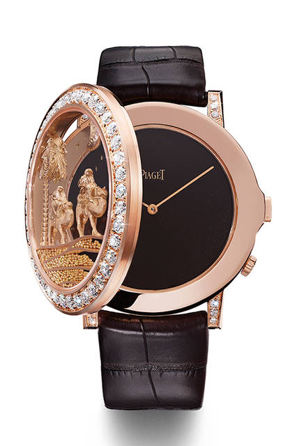<strong>Piaget Mythical Journey</strong><br />Case: Pink gold<br />Diameter: 43mm<br />Movement: Manual winding (Cal. 830P)<br />Frequency: 21,600 vibrations/hour<br />Power reserve: Approx. 60 hours<br />Limited edition: 8 pieces worldwide<br />Release: To be determined<br />Price: ¥15.4 million (excluding tax)