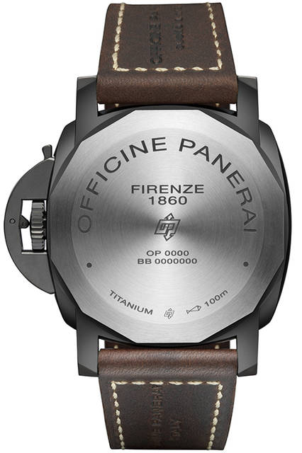 <strong>ルミノール 1950 スリーデイズ チタニオ DLC-47mm</strong><br />ケース｜ブラックDLCコーティングチタン<br />直径｜47mm<br />ムーブメント｜手巻き（Cal.P.3000）<br />振動数｜2万1600振動／時<br />パワーリザーブ｜約72時間<br />防水｜10気圧<br />機能｜アワージャンプ機構<br />発売予定｜2015年冬