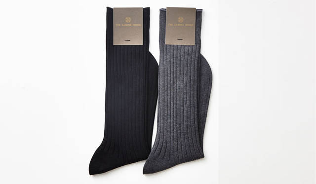 <strong>LAKOTA｜ラコタ</strong><br />「ラコタハウス×グレンクライド」ソックス　コットン ドレス リブ ソックス（LHK-004 / BLACK、CHARCOAL GREY）各3456円