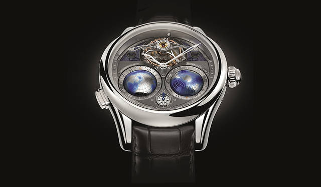 <strong>Villeret Tourbillon Cylindrique Nightsky Geospheres</strong><br />Case: White gold<br />Diameter: 47mm<br />Thickness: 15.38mm<br />Movement: Manual-winding (Cal. MB 68.40)<br />Frequency: 18,000 vibrations/hour<br />Power reserve: Approx. 48 hours<br />Water resistance: 3 bar<br />Functions: Tourbillon, Triple Time Zone<br />Limited edition: 18 pieces<br />Release: 2016<br />Price: €275,000 (JPY price TBD)