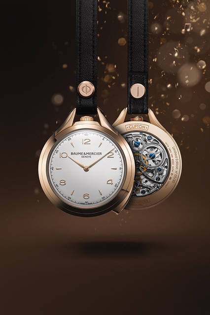 <strong>Clifton 1830<br Five-Minute Repeater<br Pocket Watch</strong><br Case | Red Gold<br Diameter | 50mm<br Thickness | 14.4mm<br Movement | Manual-winding<br Frequency | 18,000 vibrations/hour<br Water Resistance | 50m<br Strap | Calfskin strap<br Limited Edition | 30 pieces<br Price | ¥5,995,000<br 