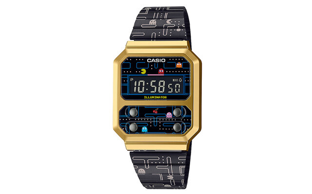 パックマンとコラボレーションしたレトロなデジタルウオッチ「A100WEPC」｜CASIO