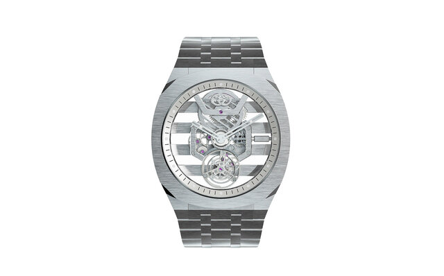 The new "GUCCI 25H" Tourbillon, featuring a slim 8mm body and a see-through dial | GUCCI