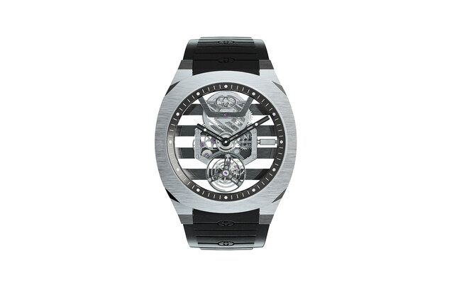 The new "GUCCI 25H" Tourbillon, featuring a slim 8mm body and a see-through dial | GUCCI