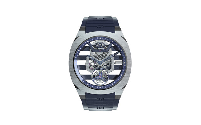 The new "GUCCI 25H" Tourbillon, featuring a slim 8mm body and a see-through dial | GUCCI
