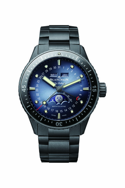 Blancpain Unveils New "Bathyscaphe Complete Calendar Moon Phase" in Black Ceramic | BLANCPAIN