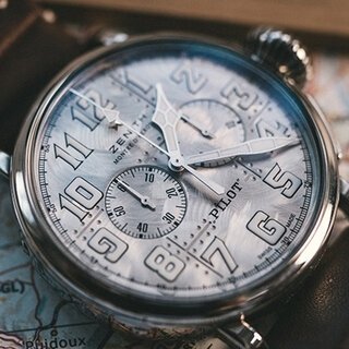 Pilot Type 20 Chronograph Silver by ZENITH, inspired by vintage aircraft design.