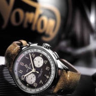 A model celebrating the new partnership between Breitling and Norton | BREITLING Gallery
