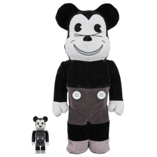 BE@RBRICK MICKEY MOUSE (VINTAGE B&W Ver.) 100％ & 400％