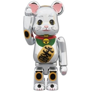 BE@RBRICK 招き猫 銀メッキ参 100％