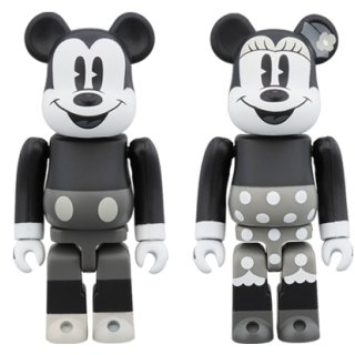 BE@RBRICK MICKEY MOUSE & MINNIE MOUSE 100％（B&W Ver.） 2 PACK