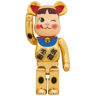 BE@RBRICK 招き猫 ペコちゃん 金メッキ弐 1000％