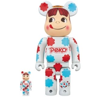BE@RBRICK 着ぐるみ ペコちゃん ミルキー 白メッキ 100％ & 400％