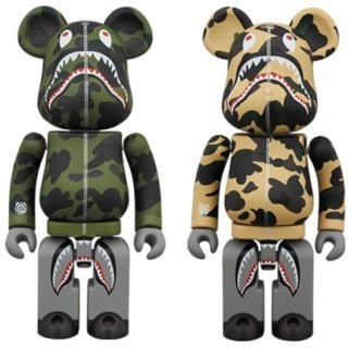 1ST CAMO SHARK BE@RBRICK 超合金 GREEN／YELLOW