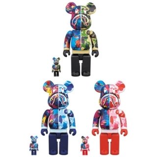 BE@RBRICK BAPE(R) × M / mika ninagawa SHARK 100％ & 400％