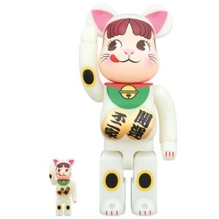 BE@RBRICK 招き猫 ペコちゃん 蓄光 100％ & 400％