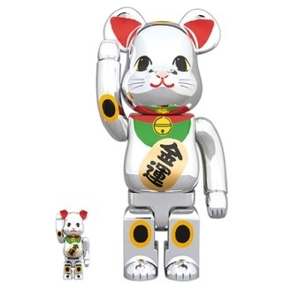 BE@RBRICK 招き猫 銀メッキ 金運 100％ & 400％