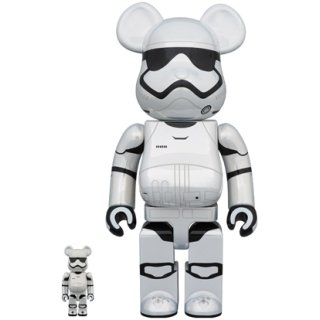 BE@RBRICK STAR WARS(TM) FIRST ORDER STORMTROOPER(TM)（The Force Awakens） Chrome Ver. 100％ & 400％