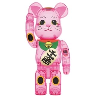 BE@RBRICK 招き猫 桃色透明 400％
