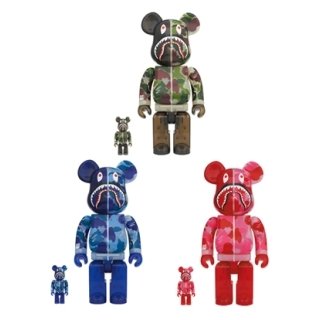 BE@RBRICK CLEAR ABC CAMO SHARK 100％ & 400％