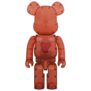 BE@RBRICK Emotionally Unavailable Clear Red Heart 1000％