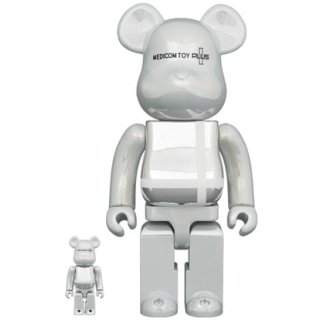 BE@RBRICK MEDICOM TOY PLUS WHITE CHROME Ver. 100％ & 400％