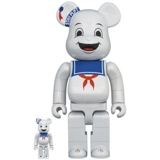 BE@RBRICK STAY PUFT MARSHMALLOW MAN WHITE CHROME Ver. 100％ & 400％