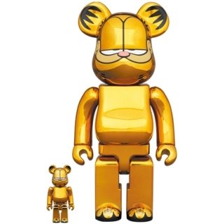 BE@RBRICK GARFIELD GOLD CHROME Ver. 100％ & 400％