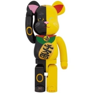 BE@RBRICK 招き猫 黒×黄 1000％