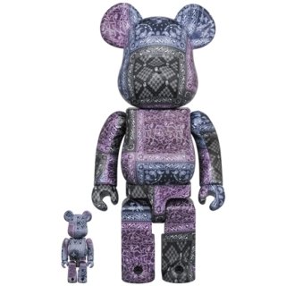 BE@RBRICK BAPE(R) BLACK BANDANA 100％ & 400％