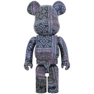 BE@RBRICK BAPE(R) BLACK BANDANA 1000％