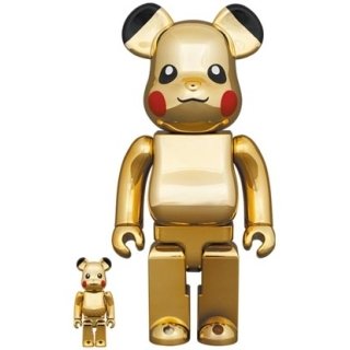 BE@RBRICK ピカチュウ GOLD CHROME Ver.100％ & 400％