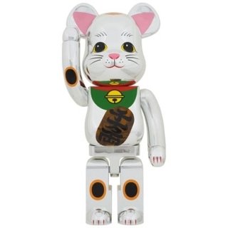 BE@RBRICK 招き猫 銀メッキ 発光 1000％