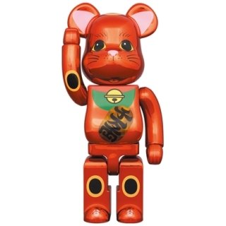 BE@RBRICK 招き猫 梅金メッキ 発光 400％