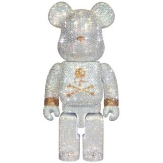 CRYSTAL DECORATE mastermind JAPAN BE@RBRICK 400％ WHITE & GOLD Ver.