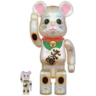 BE@RBRICK 招き猫 透明メッキ 100％ & 400％