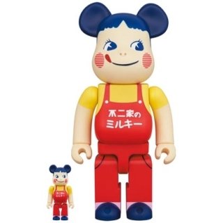 BE@RBRICK ホーロー看板 ペコちゃん 100％ & 400％