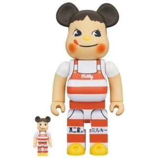 BE@RBRICK ペコちゃん ミルキー三角帽子デザイン 100％ & 400％
