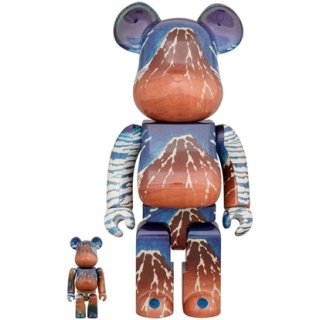 BE@RBRICK 葛飾北斎 「冨嶽三十六景 凱風快晴」100％ & 400％