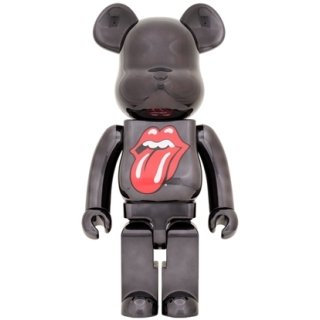 BE@RBRICK The Rolling Stones Lips & Tongue BLACK CHROME Ver.1000％