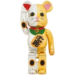 BE@RBRICK 招き猫 1000％ 招き猫 開運 銀×千万両 金