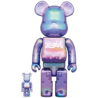BE@RBRICK X-girl CLEAR PURPLE 100％ & 400％